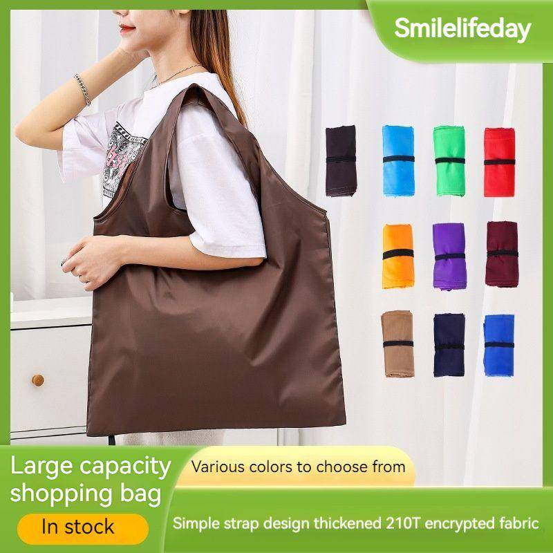 210T Polyester Thickening Foldable Shopping Bag Supermarket Portable Tote Recyclable Waterproof Grocery Bag Luggage Bags