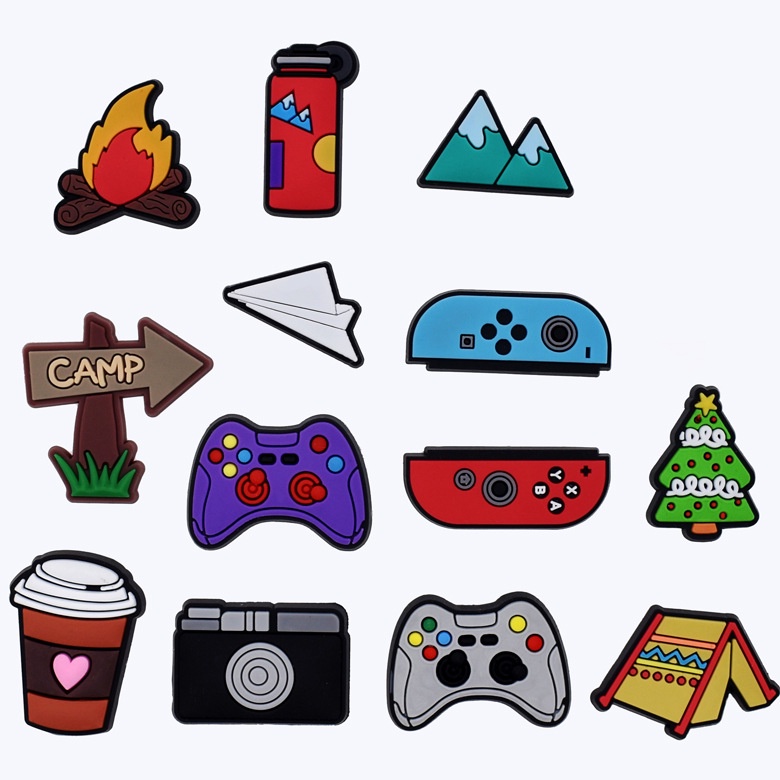 Fashion Shoe Care &amp; Accessories JIBBITZ Creative “Camping and game consoles” DIY Shoes Buckle/ Shoes Charm/Croc Button