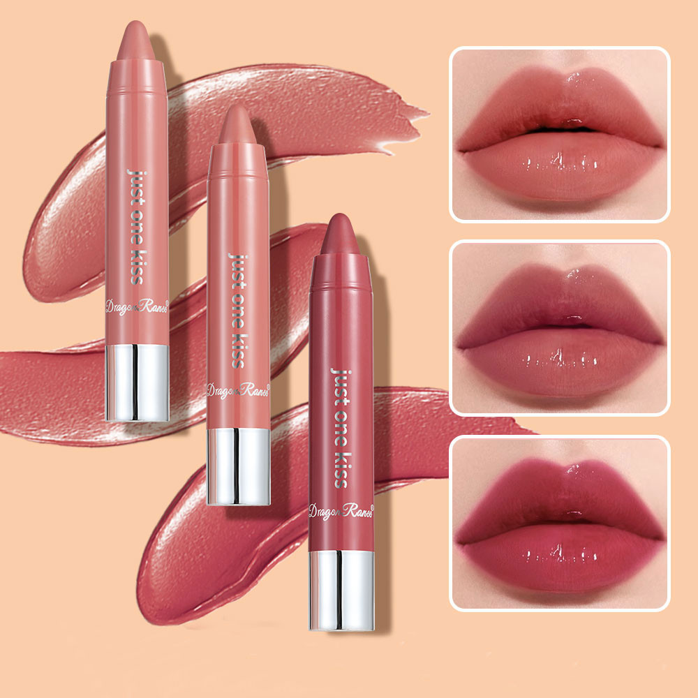 Lipstick Easy-to-Color Lipstick Color Development Moisturizing Lip Gloss Easy-to-Color Lip Gloss Rotating Gloss Lipstick Pencil Lip Gloss Lipstick European American Style Nude Brown Red Pink Lipstick 